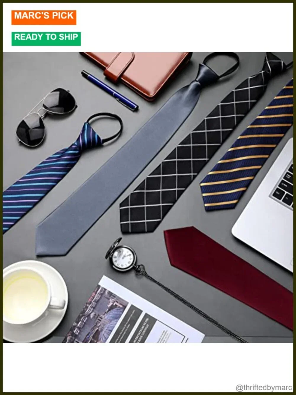 24 Pcs Adjustable Pre Tied Zipper Necktie Set Polyester Skin Friendly